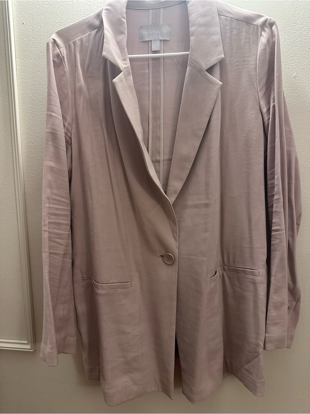 Beige/Tan Women's Single-Button Blazer Jacket